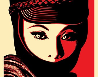 Shepard Fairey (Obey Giant) : Femme Fatale - Lithographie signée avec certificat + BONUS