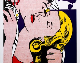 Roy LICHTENSTEIN, The kiss, 1993, Lithographic poster