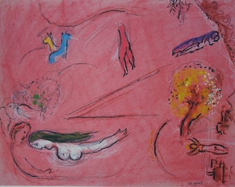 Marc CHAGALL : Songs of Songs I - Signed lithograph with COA