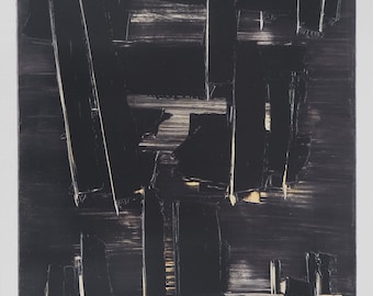 Pierre SOULAGES : Peinture 27 aout 1958 - Affiche originale signée