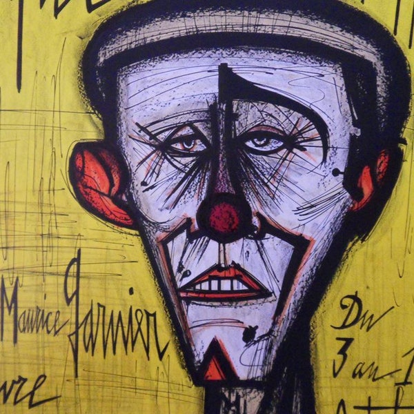 Bernard BUFFET : Mon Cirque, le clown, Lithographie originale signée