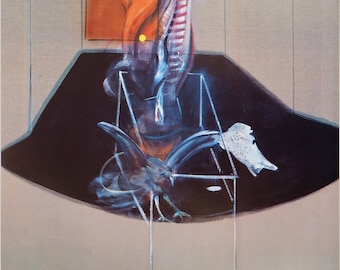 Francis BACON : Carcasse de viande et oiseau de proie, 1986 - Affiche originale d’époque