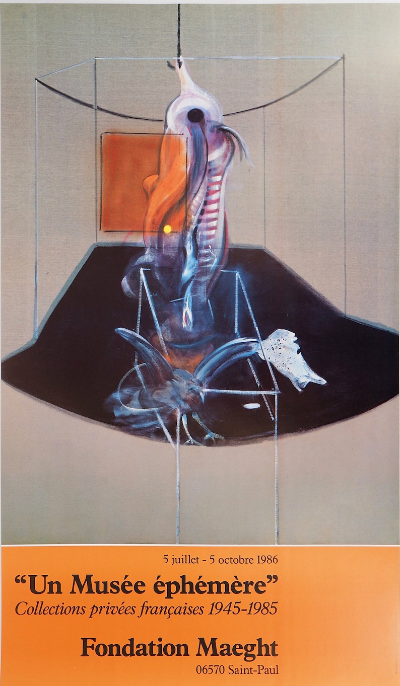 Francis BACON : Carcasse de viande et oiseau de proie, 1986 Affiche originale dépoque image 1