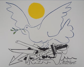 Pablo Picasso : Colombe de l'avenir, Lithographie signée