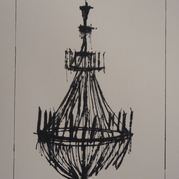 Bernard BUFFET : Le lustre, Gravure originale - 1959