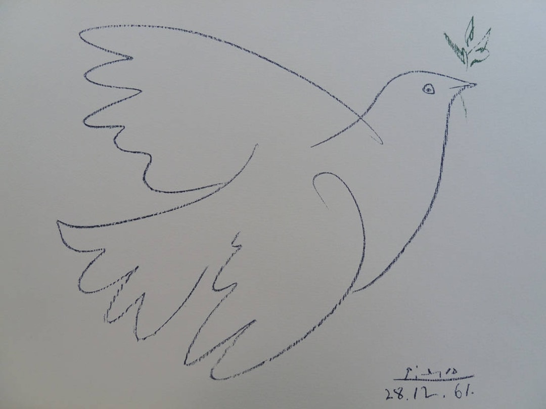 Colombe De La Paix Picasso à Imprimer Pablo Picasso : La colombe de la Paix Lithographie signée - Etsy France