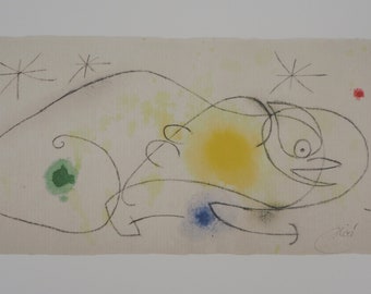 Joan Miro: Star Bird, Lithograph signed with certificate