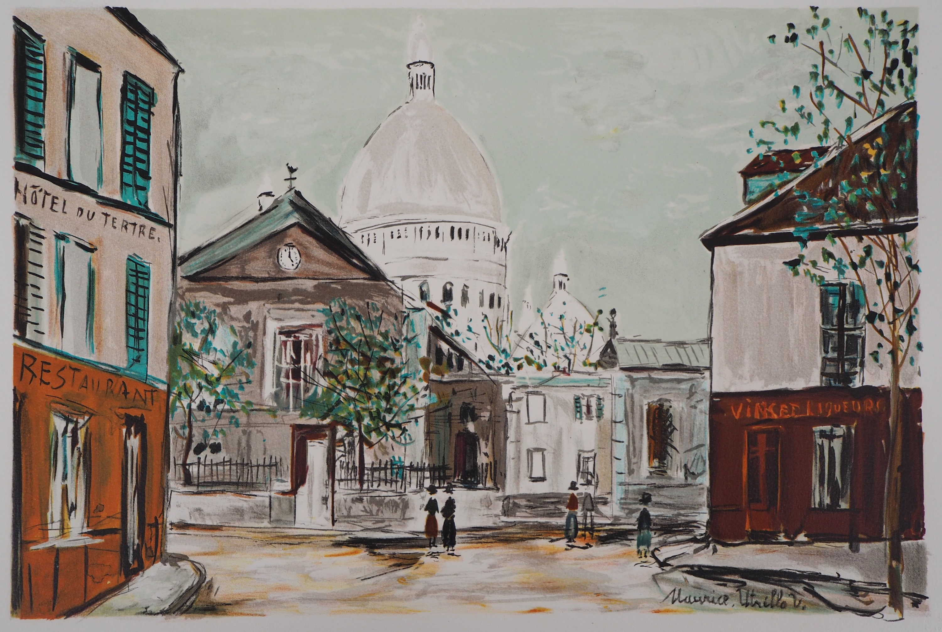 Maurice UTRILLO: Place du Tertre in Montmartre Kirche St. | Etsy