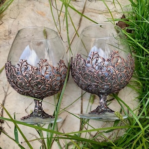 Copa de coñac, Copa de brandy, Copa de coñac, Brandy vintage, Cocina de cobre, Utensilios de bar vintage, Whisky vintage