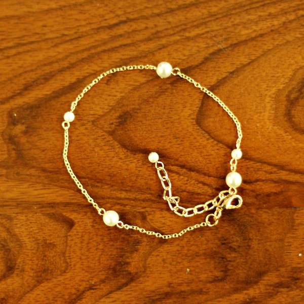 Anklet, Pearl Anklet, Wabi Sabi, Gold Plated Anklet, Sexy Anklet, Boho Anklet, Foot Bracelet,Personalized Jewelry,Gift for Her,Hippie Anklet