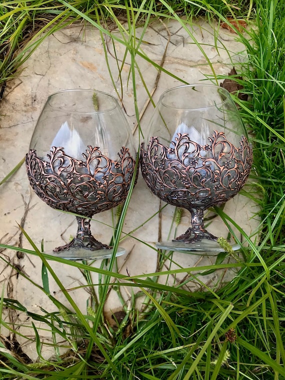 Cognac Glas / Brandy Glas / Cognac Schwenker / Vintage Brandy / Kupfer Küche / Vintage Barware / Vintage Whisky