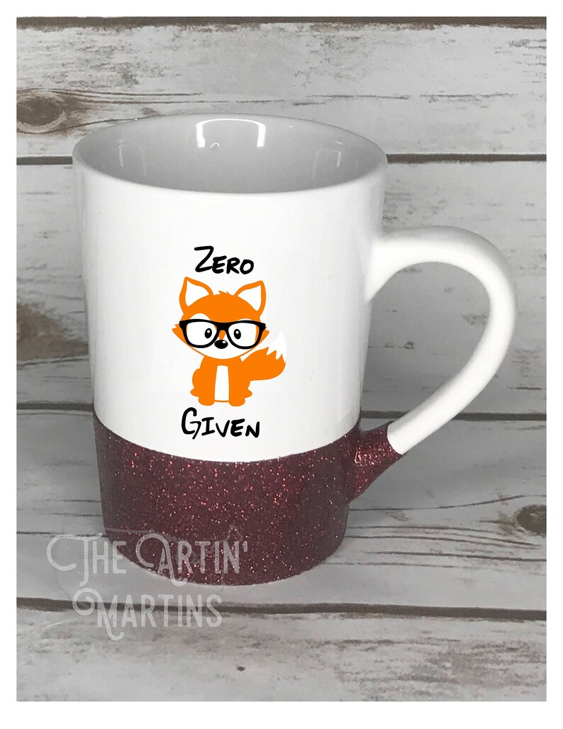 Zero Fox Given to Go Mug Coffee Mug Glitter Dipped Mug Etsy