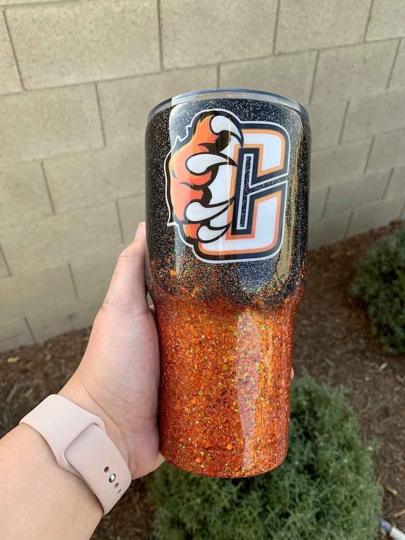Custom Sports Team Tumbler Glitter Tumbler/school Pride Etsy