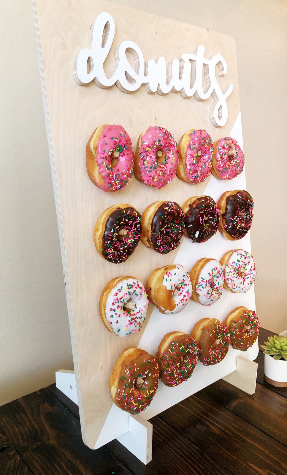 Wood Tabletop Donut Wall Display for wedding party and events Etsy