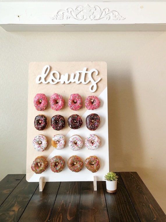 Wood Tabletop Donut Wall Display for wedding party and events Etsy