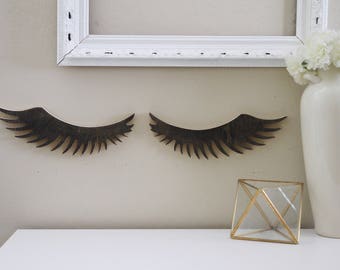 Wood Eyelashes Cutout/ Salon Decor/ Eyelashes girl decor
