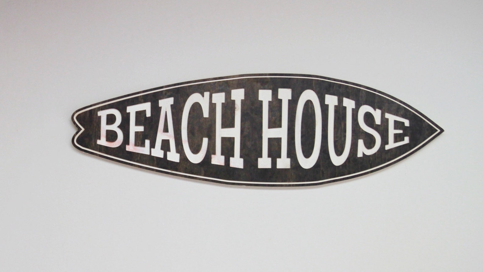 Stained Wood Beach House Engraved Sign Surf Board Cutout Wall Etsy