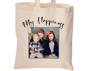 Personalized Tote Bag with Custom Photo, Reusable Bag, Personalized Gift, Custom Printed Tote, Custom Photo Canvas Tote Bag, Custom Tote Bag