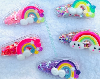 Glitter Shaker Hair Clip/ Sequence Hair Clip/ Rainbow Hair Clip / Confetti Shaker Hair Clip/ Cute Hair Clip/ Girls Hair Clip/ Gifts for kids