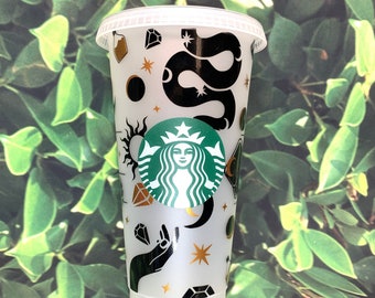 Boho magic Starbucks cup, Witch Halloween, Witch magic cup, magic witch, witch cup, Reusable Cold Cup, Starbucks Cup, basic witch, mystical