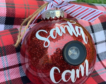 Santa Cam Christmas Ornament, Large Santa Spy Cam, Santa Ornament, Custom Ornament, for Kids, elf cam, custom gift, Personalized Ornament