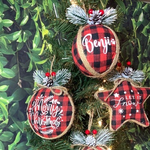 Buffalo Plaid Christmas Ornament/ personalized ornament / Christmas ornament/ Personalize Gift / Buffalo Plaid / Checker Ornament /Ornament