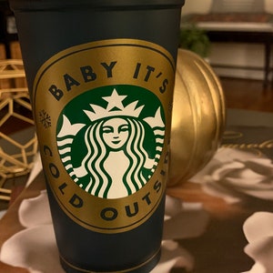 Starbucks color changing hot cup, starbucks holiday cup, starbucks green color changing hot cup, Christmas gift, Personalized Starbucks Cup