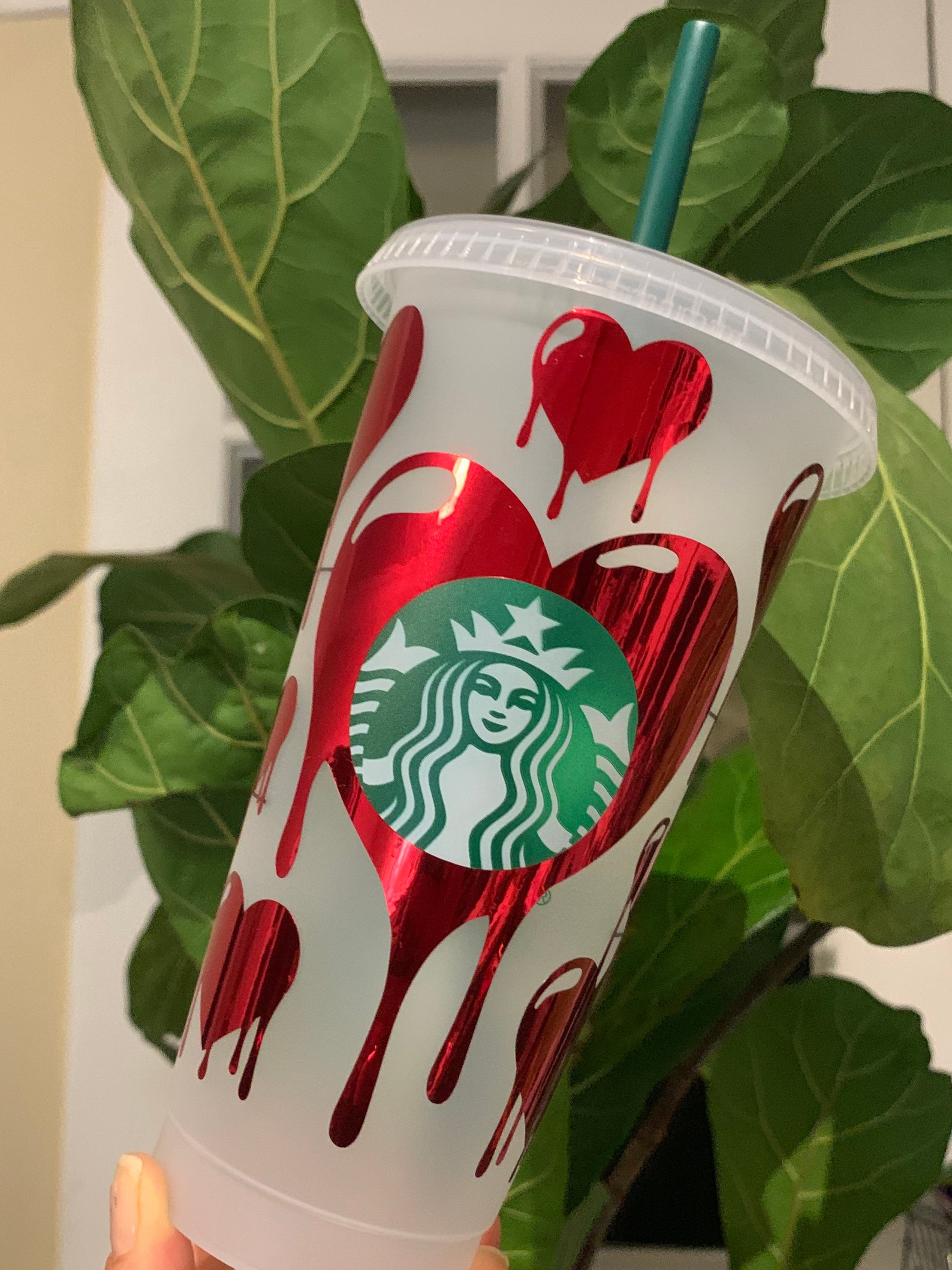 Starbucks Reusable Cold Cup/valentine Starbucks Cup/reusable Etsy