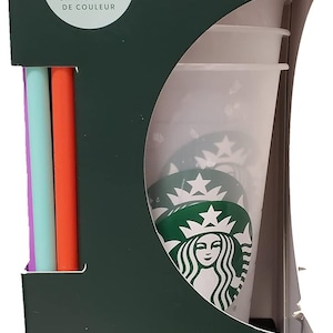 Starbucks Color Changing Confetti Reusable Cold Cups 24 oz, Set of 5/ venti cup/ reusable cup/ color changing tumbler/ tumbler with straw/