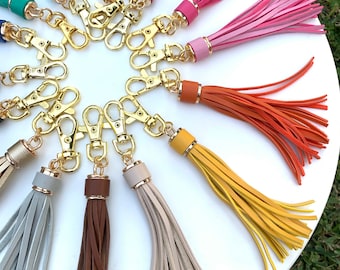 Tassel Keychain, Gift for Her, Leather Keychain, Tassel keychain, keychain, soft keychain, mothers day gift, leather tassel, lobster swivel