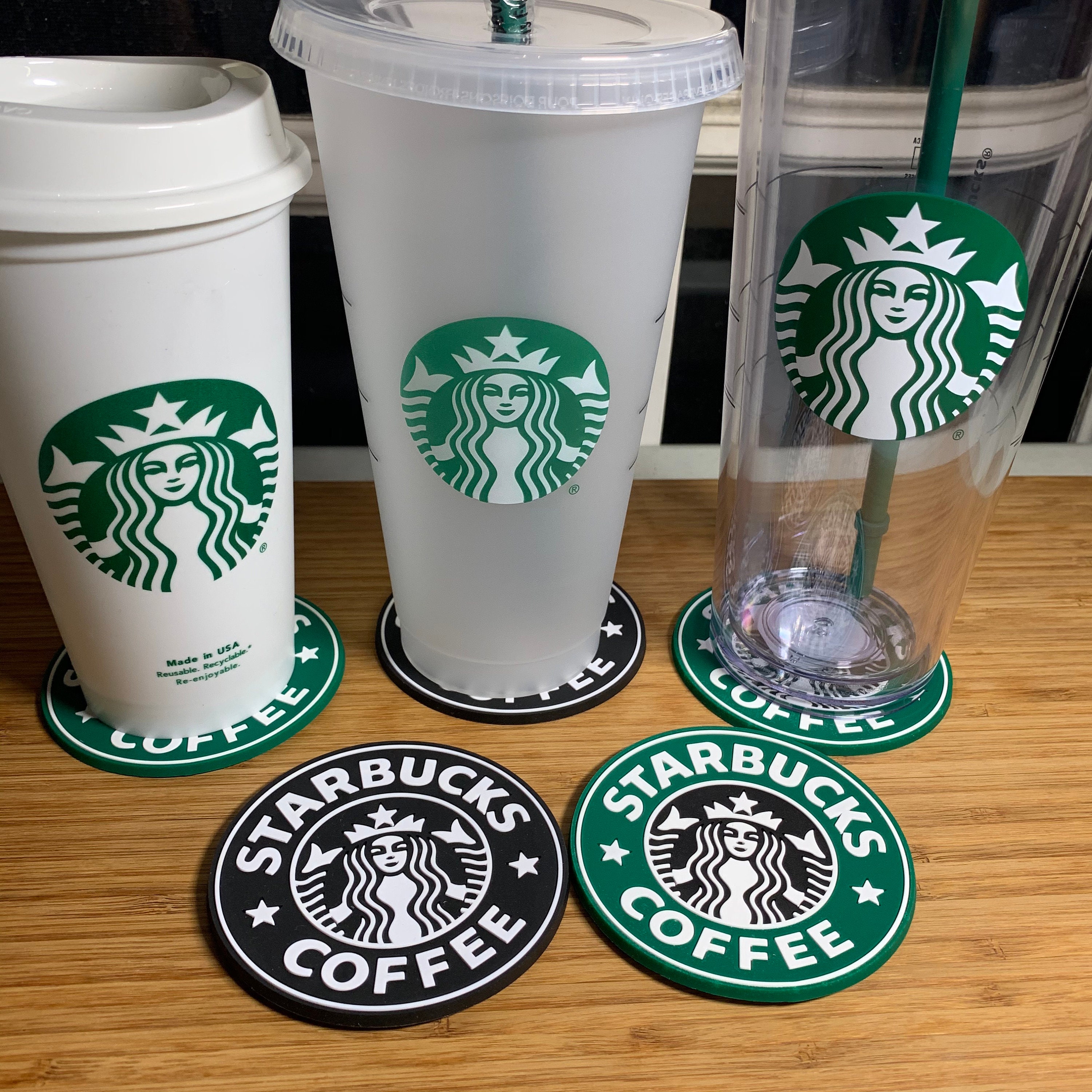 Starbucks Silicon Coasters/car Coasters/drink Coaster/auto Decor/gift for  Her/cup Holder/ Starbucks Coaster 