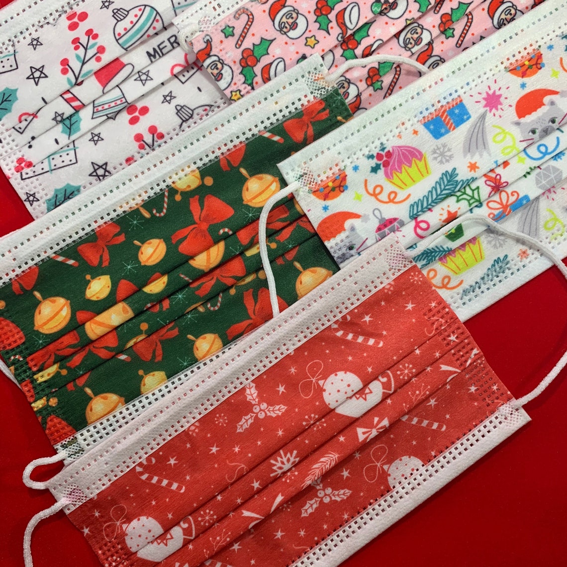Christmas Face Masks / Adult Face Mask /3ply Disposable Etsy