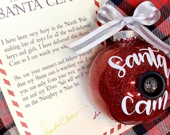 Santa Cam Christmas Ornament, Large Santa Spy Cam, Santa Ornament, Custom Ornament, for Kids, elf cam, custom gift,Personalized Ornament