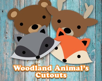 Woodland Animal Head Cutouts