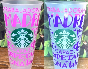 Starbucks Strong Madre cup / Mothers Cup/ Mother’s Day/ Día de la Madre / Starbucks Cup/ color changing/ Spanish cup/ strong mom / best mom