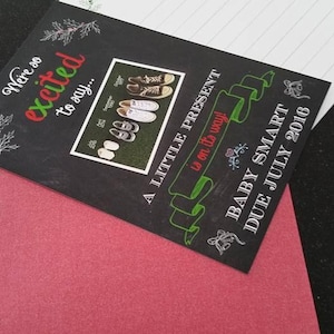 Christmas pregnancy announcement card | newborn | birth | baby | announcement | welcome to the world | thank you card | baby announcement