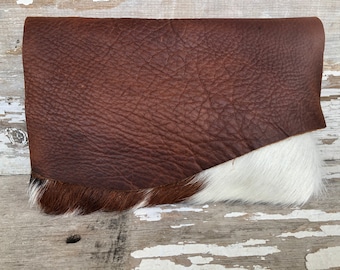 Bolsa de embrague de cuero, Bolsa de cuero angustiada, Bolsa de estilo vintage, Bolsa rústica, Bolso de embrague de piel de vaca, Bolsa de estilo occidental antiguo, Bolso de cuero suave, Vaquera