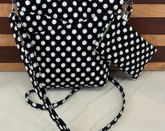 SET- Steph’s Double-Cross Pocket Purse with adjustable strap AND Matching Quilted Glasses case