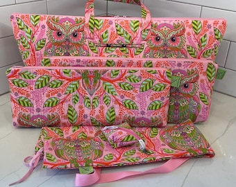 Steph’s 5 piece Mahjong Tote All Set** NOW w/added carry strap on drawstring mat bag