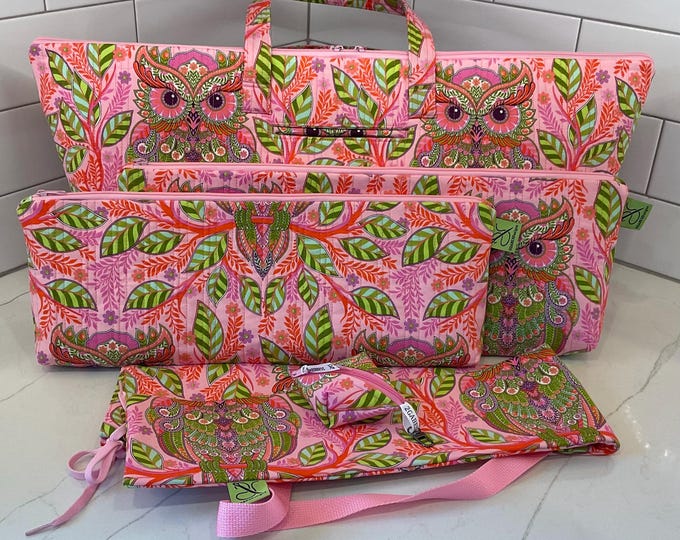 Featured listing image: Steph’s 5 piece Mahjong Tote All Set** NOW w/added carry strap on drawstring mat bag