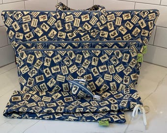 Steph’s 5 piece Mahjong Tote All Set-w/ drawstring mat bag