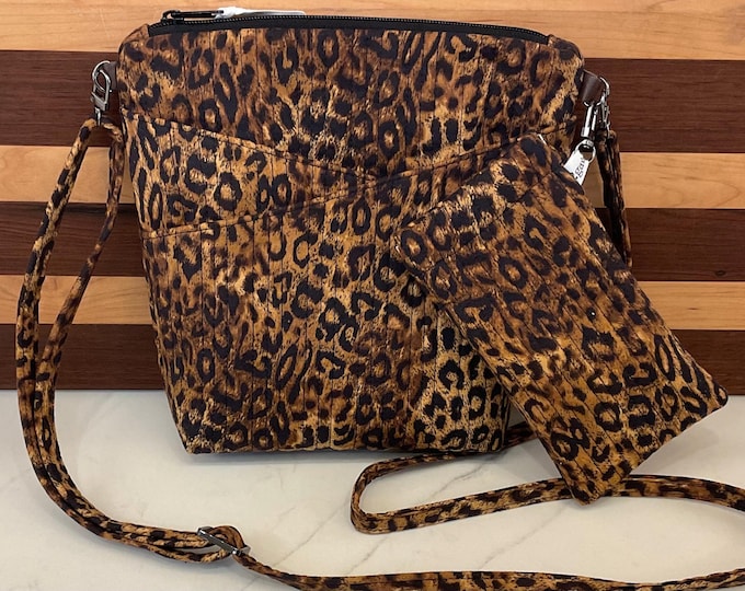Featured listing image: SET- Steph’s Double-Cross Pocket Purse with adjustable strap AND Matching Quilted Glasses case