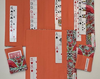 Card Game Organizer Mats: Canasta, Samba, Queens - Set of 2 Card Pockets