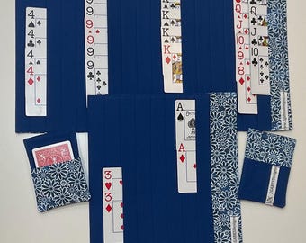 NEW DESIGN-Card Game Organizer Mats: Canasta, Samba, Queens - Set of 2 Card Pockets