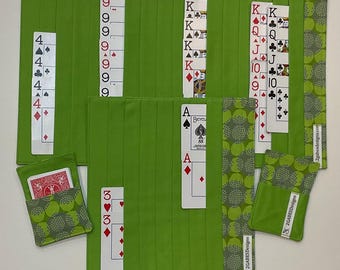NEW DESIGN-Card Game Organizer Mats: Canasta, Samba, Queens - Set of 2 Card Pockets