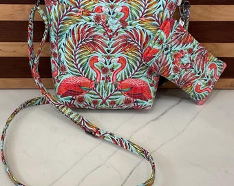 SET- Steph’s Double-Cross Pocket Purse with adjustable strap AND Matching Quilted Glasses case