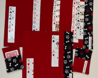 Card Game Organizer Mats: Canasta, Samba, Queens - Set of 2 Card Pockets