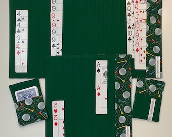 Card Game Organizer Mats: Canasta, Samba, Queens - Set of 2 Card Pockets