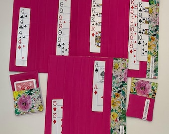 NEW DESIGN-Card Game Organizer Mats: Canasta, Samba, Queens - Set of 2 Card Pockets
