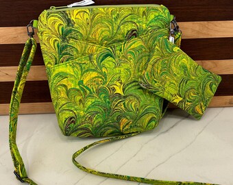 SET- Steph’s Double-Cross Pocket Purse with adjustable strap AND Matching Quilted Glasses case